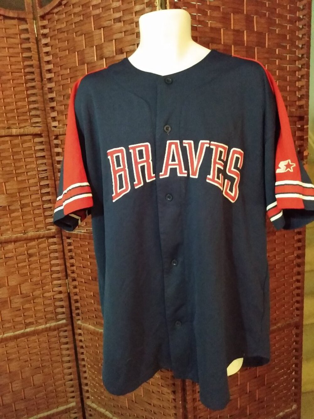 Vintage Starter Atlanta Braves Baseball Jersey 2XL MLB